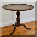 F90. Tilt top pie crust table by WatkinsBros South Manchester . Needs repair to tilting mechanism. 30”h x 24”w - $120 